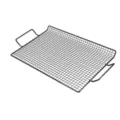 Black wire mesh grill basket with double handles for outdoor BBQ, baking and cooling rack. - Dual Handle Single Grilling Net