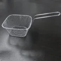 Stainless steel french fry basket size specification diagram showing 19.7cm length for restaurant kitchen. - Discount Small / Original Color