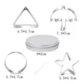Stainless steel dalgona cookie cutter set with tin box, metal molds for game candy making. - Dalgona Candy 6-Piece Set