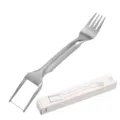 Tenedor y práctico cortador de sandía 2-en-1 de acero inoxidable para cocina diaria - Cuchara-tenedor multifuncional para sandía con caja de color / 25,1 * 3,2 cm