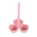 Soporte para huevos de silicona rosa de 3 agujeros, utensilio de cocina infantil. - 3 agujeros / Rosa