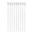 Stainless steel BBQ skewers set, 9pcs metal grilling sticks with loop handle for outdoor camping. - BBQ Skewers, Set of 12