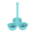 Soporte de huevos de silicona 3 agujeros para olla a presion accesorios cocina util - 3 agujeros / Azul lago