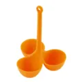 Support cuiseur d'œufs en silicone orange 3 trous, ustensile de cuisine résistant. - 3 trous / Orange