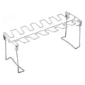 Parrilla de acero inoxidable plegable para muslos de pollo 14 ranuras herramienta de barbacoa - Soportes individuales para muslos de pollo