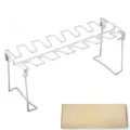 Stainless steel foldable chicken leg roasting rack 14 slots portable BBQ grill stand - Single 14-Slot Chicken Leg Rack with Box