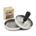 Stainless steel metal burger press patty maker kitchen tool with packaging box. - Burger Press with Color Box