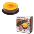 Plastic hamburger press patty maker kitchen tool round meat mold for DIY burgers making. - Color Box / Yellow
