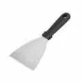 Spatola per barbecue in acciaio inossidabile con manico nero, utensile ideale per il campeggio. - Spatola angolata piccola