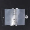 Cubierta transparente para cuaderno de anillas A6 con bolsillo de plástico para tarjetas - A6