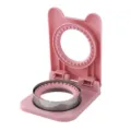 Pink folding sandwich mold with cute cat ear design, handy toast bread press cutter tool. - New Round Sandwich Mold Pink