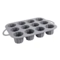 Molde de silicona gris de 12 cavidades con asas para canelés y deliciosos pasteles. - 12 Cavidades / Gris