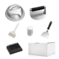 kit presse à burger en acier inoxydable 304, moule à steak haché manuel, presse pour grill cuisine. - Ensemble presse à viande ronde en silicone et couvercle
