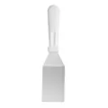 Stainless steel kitchen spatula with white plastic handle for teppanyaki pizza and cake - Small Curved Spatula
