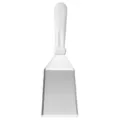 Stainless steel cooking spatula with white handle for griddle teppanyaki pizza baking tools. - Large Curved Spatula
