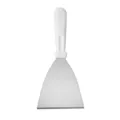 Stainless steel cooking spatula with white plastic handle for kitchen griddle and baking use - Large Straight Spatula