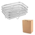 Stainless steel air fryer rack stackable mesh basket food dehydrator tray kitchen accessory - Rectangular Three-Layer Dehydrator Rack