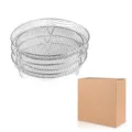 3-layer stainless steel air fryer dehydrator rack stackable round wire mesh fruit drying tray - 3-Tier Round Racks