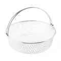 Stainless steel air fryer basket round mesh strainer steam rack for kitchen cooking tools - 21x16x6cm Double-Ear Basket