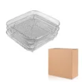 Stainless steel air fryer dehydrator rack 3 layer stackable square mesh food drying tray - 3-Tier Square Rack