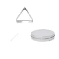 Juego de cortadores de galletas Dalgona de acero inoxidable con caja de lata redonda. - Juego de 3 piezas triangulares