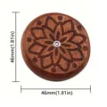 Cortador de pan UFO de madera con herramienta de puntuación y diseño láser de 46mm - Cuchilla de Pan UFO Patrón de Lirio / Con 5 Cuchillas