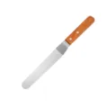 Stainless steel offset cake spatula with wooden handle, professional baking icing palette knife. - 8-Inch Offset Spatulas