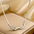 Silberne Schlangenkette Halskette mit geometrischem Gliederverkauf, edler Schmuck aus Silber. - 1 Verschlussperle / 1.6mm Breite / 45cm Länge / Weißgold