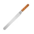 Stainless steel cake spatula with wooden handle for baking, frosting, and smoothing. - 10-Inch Offset Spatulas