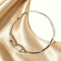 S925 Silber quadratische Schlangenkette Armband mit universellem Verschluss für Mode. - 16cm (1 Verschluss) / Weißgold