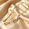 Goldenes S925 Silber Quadrat Schlangenkette Armband mit universellem Verschluss, elegant. - 16cm (1 Verschluss) / Gold