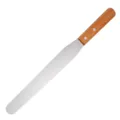 Stainless steel cake spatula with wooden handle for baking, frosting, and spreading cream easily. - 12-Inch Straight Spatulas