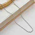 S925 Sterling Silber gedrehte Klingenketten Halskette elegante minimalistische Schmuck - 925er Silber / Weißgold