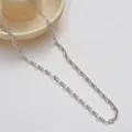 S925 sterling silver anchor chain necklace, chunky cool style clavicle chain for women. - 925 Silver / White Gold