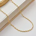 S925 Sterling Silber Kordel Kette Halskette, italienische Handwerkskunst Damen Schmuck. - 925er Silber / Gold