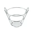 Cesta de aperitivos cónica de alambre cromado para patatas fritas bar restaurante. - Plateado