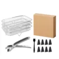 Stainless steel air fryer rack set square multi-layer wire mesh kitchen cooking tool accessories. - Rectangular Drying Rack 13-Piece Set