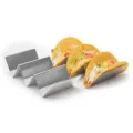 Edelstahl Taco Halter W-foermiger Metall Tortilla Stand fuer Kueche Zubehoer - Taco-Halter mit 3 Fächern ohne Griff