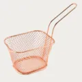 Stainless steel mini fry basket rose gold wire mesh chip basket for kitchen snacks serving. - Copper