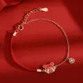 S925 Silber Rotes Seil Sternzeichen Armband Niedlicher Emaille Anhänger Schmuck Geschenk - Sternzeichen: Ratte / 1 Stück