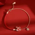 S925 Silber rotes Band Hase Armband für Damen, süßer chinesischer Sternzeichen Schmuck. - Sternzeichen: Hase / 1 Stück