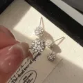 S999 Silber Nadel glitzernde Kristallkugel Ohrstecker, strahlendes Strass Design. - 3mm (1 Paar) / Weißgold