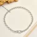 Silberne O-Kette Armband minimalistischer Schmuck edles vielseitiges Handgelenk Accessoire. - Breite 3.0mm Länge 16cm / Weißgold