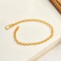 Goldfarbene O-Kette Gliederarmband Minimalistisch Einfach Alltag Handgelenk Mode Schmuck - Breite 3.0mm Länge 16cm / Gold
