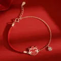 S925 sterling silver zodiac red rope braided bracelet for women lucky jewelry gift - Zodiac: Horse / 1 Piece