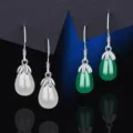 S925 Silber Tropfen Achat Chalcedon Ohrringe Vintage Jade Ohrhaenger Damen Schmuck Geschenk - Stil 6