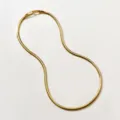 Goldschmuck S925 Sterlingsilber Schlangenkette Halskette glänzendes verstellbares Design - 3MM Breite / 1 Verschluss (Gesamtlänge 45cm) / Gold