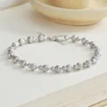 S925 Sterlingsilber exquisite Kuerbis Perlen Armband, unisex vintage Stil Modeschmuck. - 18cm (Ca. 7.35g) / Kreis Flaschenkürbis-Stil (Weißgold Farbe)