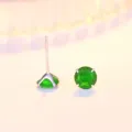 Silberne grüne Zirkonia Ohrstecker mit S925 Sterling Silber Nadeln für elegante Damenmode. - 3mm / Grün