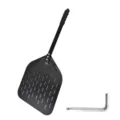 12-Inch Perforated Pizza Peel Aluminum Pizza Paddle with Long Detachable Handle for Oven - Lacquered Aluminum Pizza Peel with Aluminum Handle, PP Cap and Box